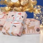 Cute Festive Pink Christmas Tree Snowman Reindeer Wrapping Paper<br><div class="desc">Cute Festive Pink Christmas Tree Snowman Reindeer Wrapping Paper</div>
