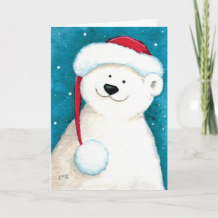 Cute Festive Polar Bear Christmas Card