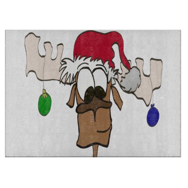 Cute Festive Reindeer Cutting Board (Front)
