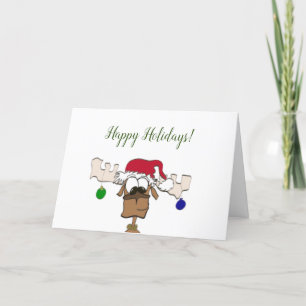 Cute Festive Reindeer Holiday Card