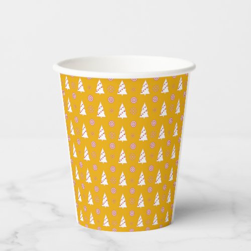 Cute Festive Simple Gold Christmas Tree Holiday  Paper Cups