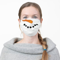 Cute festive snowman winter adult cloth face mask