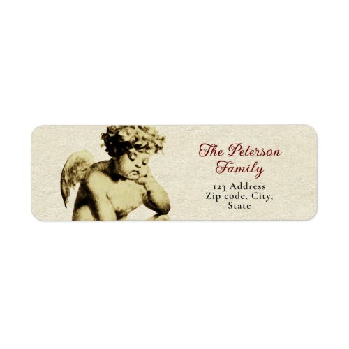 Cute Festive Vintage Victorian Cherub Angel Label