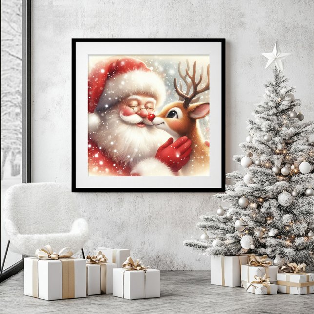 Cute Festive Wall Art Santa and Rudolph Design (Cute Festive Wall Art Santa and Rudolph Design)