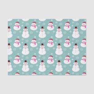 Cute Festive Winter Pink Frosty Snowman Tissue Paper