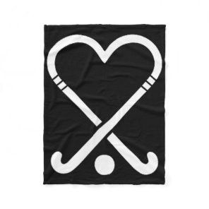 Cute Field Hockey Players Love Symbol  Fleece Blanket