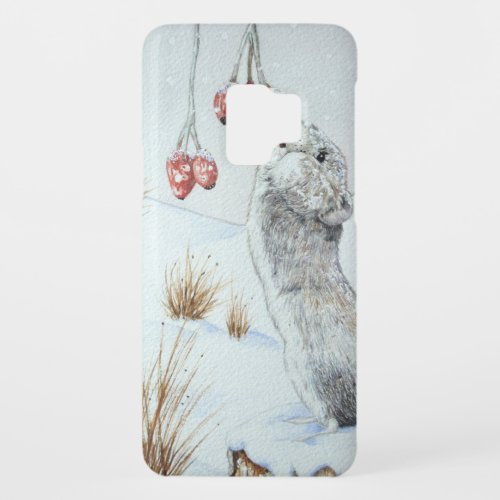 cute field mouse winter snow scene wildlife Case_Mate samsung galaxy s9 case