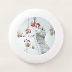 cute field mouse winter snow scene wildlife Wham-O frisbee