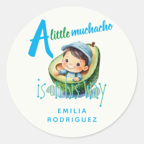 Cute Fiesta Boy Baby Shower Muchacho Favors Gift Classic Round Sticker