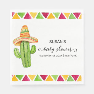 Cute Fiesta Cactus Taco 'Bout A Baby Shower Napkins
