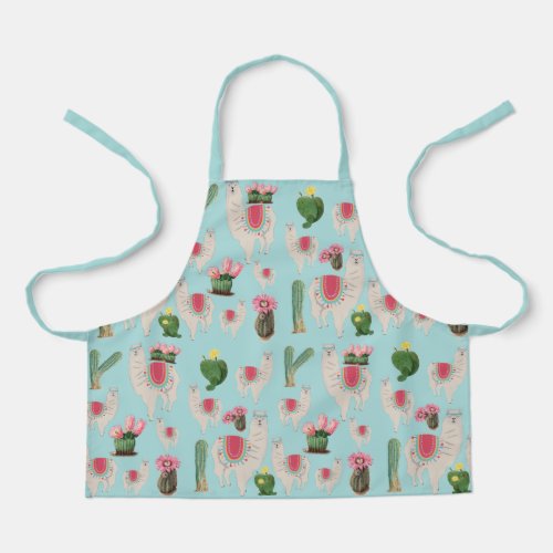 Cute Fiesta Llama  Cactus Pattern  Apron