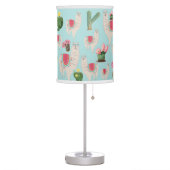 Cute Fiesta Llama & Cactus Pattern  Table Lamp (Left)