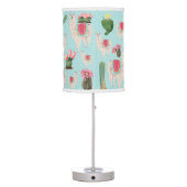 Cute Fiesta Llama & Cactus Pattern  Table Lamp (Back)