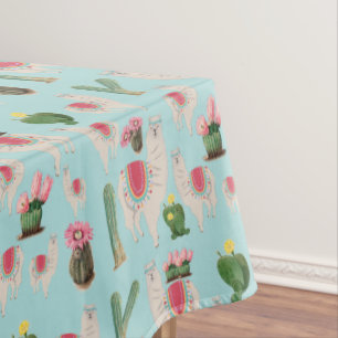 Cute Fiesta Llama & Cactus Pattern Tablecloth