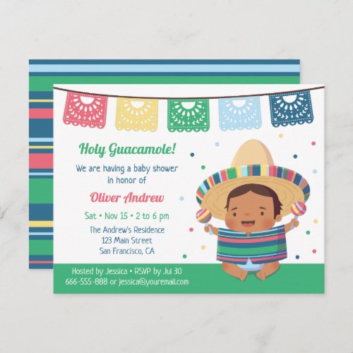 Cute Fiesta Mexican Baby Shower Invitation
