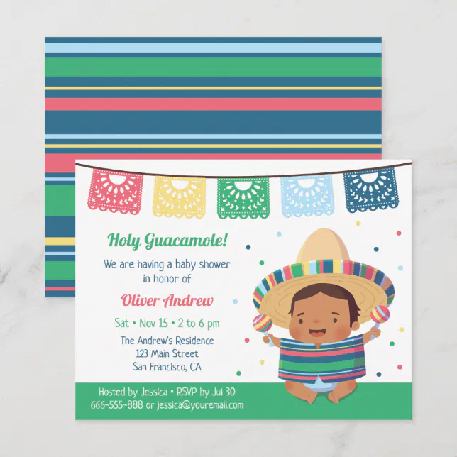 Cute Fiesta Mexican Baby Shower Invitation | Zazzle