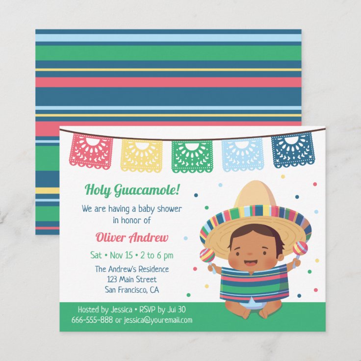 Cute Fiesta Mexican Baby Shower Invitation | Zazzle