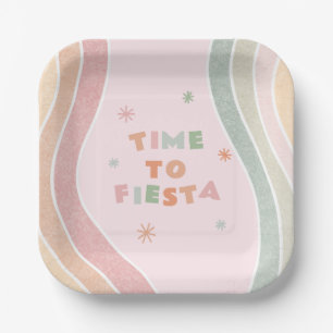 Cute Fiesta Rainbow Birthday  Paper Plates