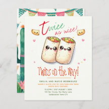Cute Fiesta TWINS Baby Shower BURRITOS