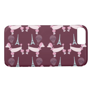 Cute Fifties Paris Poodle Illustrated Cartoon iPhone 8/7 Case