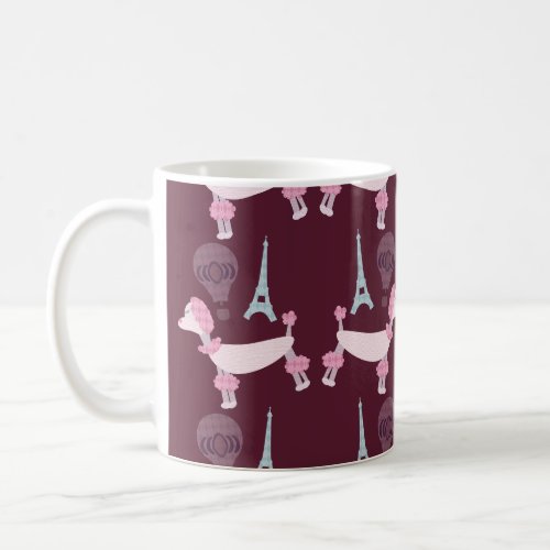 Cute Fifties Paris Poodle Pattern Coffee Mug