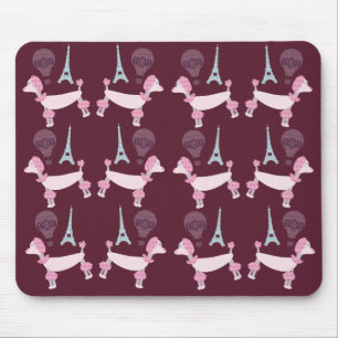 Cute Fifties Paris Poodles Mouse Pad