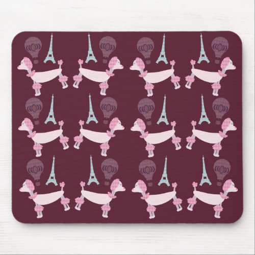 Cute Fifties Paris Poodles Mouse Pad