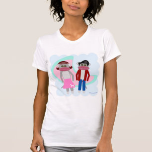Cute Fifties Sock Hop Monkey Cartoon Characters T-Shirt