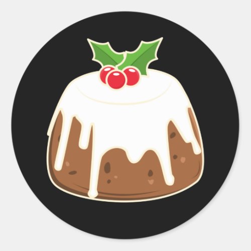 Cute Figgy Pudding Christmas Pudding Classic Round Sticker