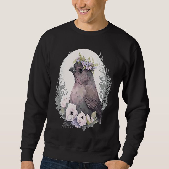 Cute Finch Bird Flower Crown Pet Birds  1 Sweatshirt (Front)