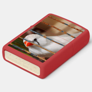 Cute Finch Bird in Cage Zippo Lighter