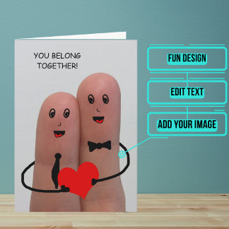 Cute Fingers on One Hand Wedding Congratulations Card