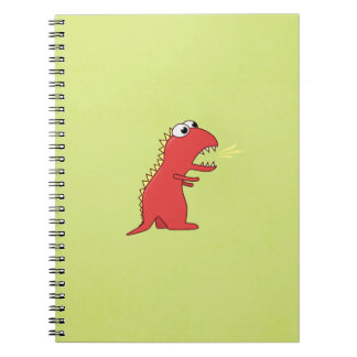 Cute Fire Breath Cartoon T-Rex Dinosaur Kids Notebook