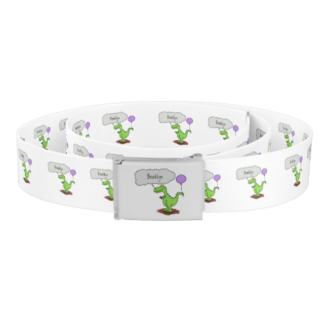 Cute fire breathing green funny dragon cartoon belt (Coil)