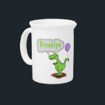 Cute fire breathing green funny dragon cartoon beverage pitcher<br><div class="desc">This cute green fire breathing dragon cartoon is lots of fun. Happy and humorous!</div>
