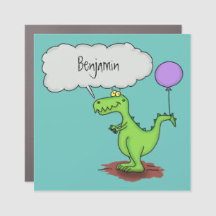 Cute fire breathing green funny dragon cartoon car magnet