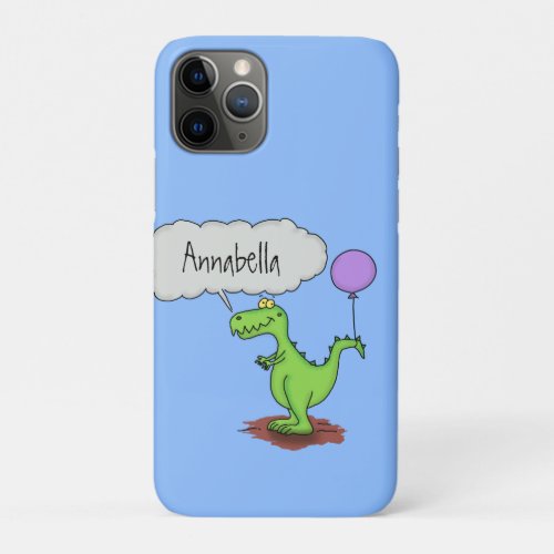 Cute fire breathing green funny dragon cartoon iPhone 11 pro case