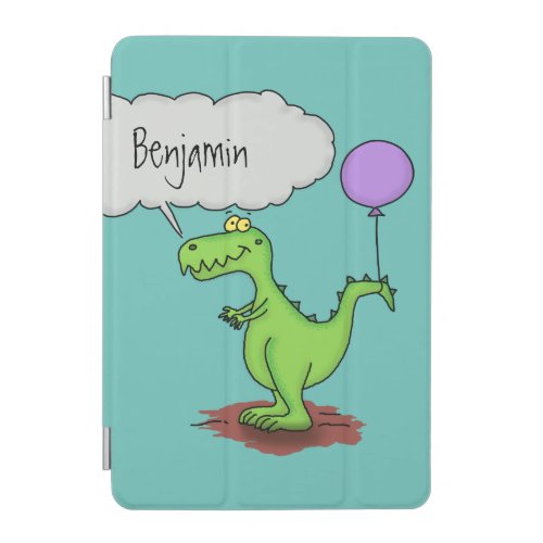 Cute fire breathing green funny dragon cartoon iPad mini cover