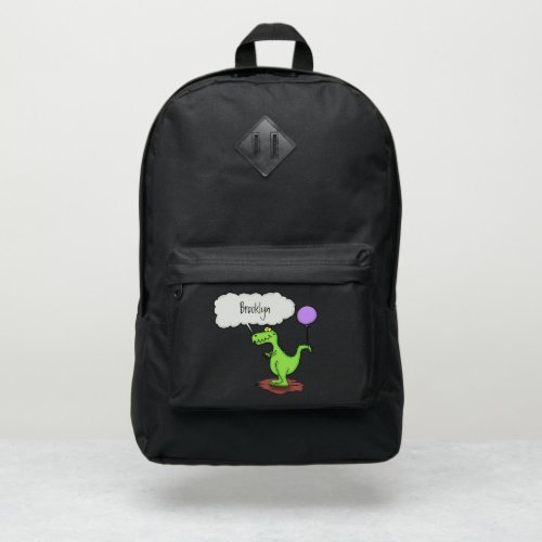 Cute fire breathing green funny dragon cartoon port authority backpack
