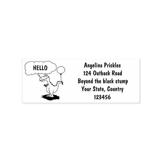 Cute fire breathing green funny dragon cartoon rubber stamp (Imprint)