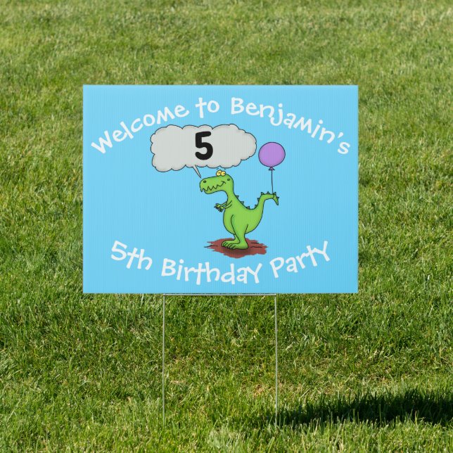 Cute fire breathing green funny dragon cartoon sign (Insitu)