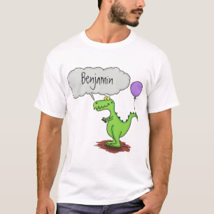 Cute fire breathing green funny dragon cartoon T-Shirt