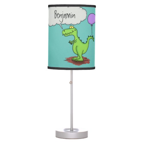 Cute fire breathing green funny dragon cartoon table lamp