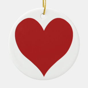 Cute Fire Brick Heart Ceramic Ornament