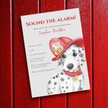 Cute Fire Fighter Dalmatian Baby Shower