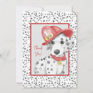 Cute Fire Fighter Dalmatian Baby Shower Thank You Card