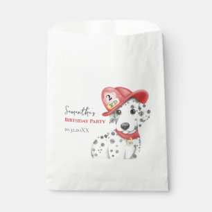 Cute Fire Fighter Dalmatian Kids Birthday Favor Bag