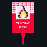 Cute Fire Flame Cake Topper<br><div class="desc">You will love this cute pink polka dot cute cartoon fire flame flaming flames burning design. Great for gifts! Available on tee shirts, smart phone cases, mousepads, keychains, posters, cards, electronic covers, computer laptop / notebook sleeves, caps, mugs, and more! Visit our site for a custom gift case for Samsung...</div>