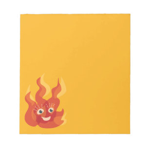 Cute Fire Flame Character Notepad