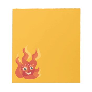 Cute Fire Flame Character Notepad by borianag at Zazzle
